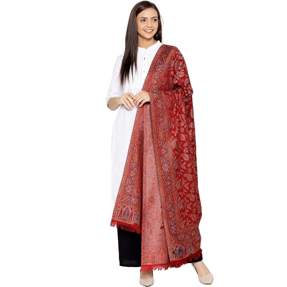 2684 Women's Pashmina Wool Blend Indian Handicraft Woven Shawls, Scarf